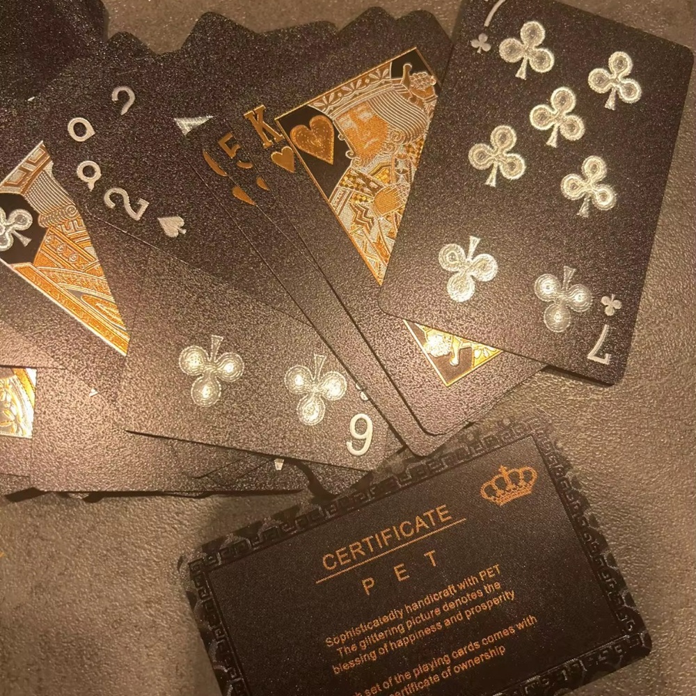 BRAND NEW DECK OF BLACK WATERPROOF ROSE POKER CARDS - Picture 7 of 9